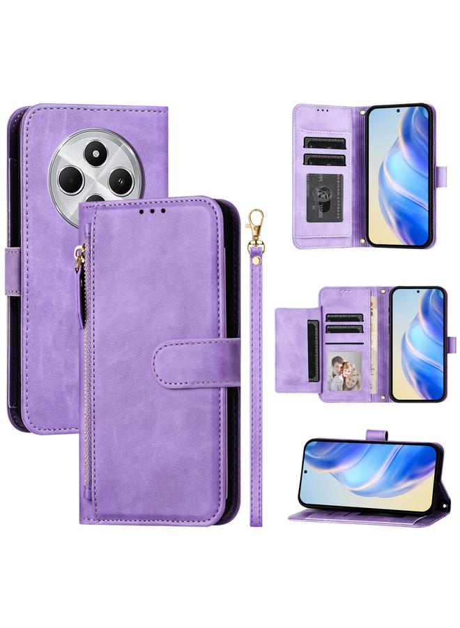 اس-توب جراب هاتف Redmi 14C 4G بفتحات بطاقات متعددة وسحاب ومحفظة جلدية - Image 1