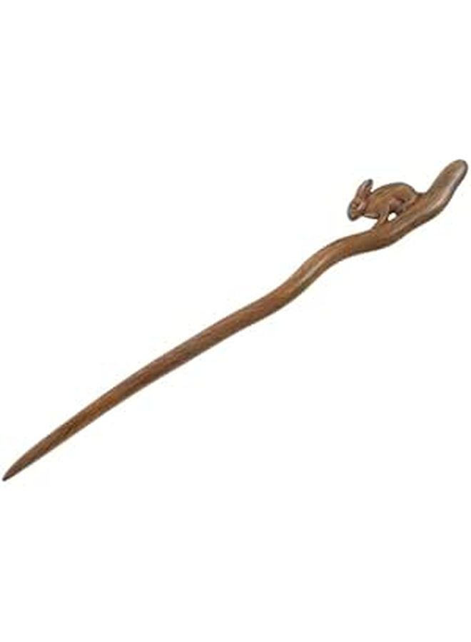 Wooden Hair Stick For Women Rabbit Hair Bun Decorative Chopstick - Image 1