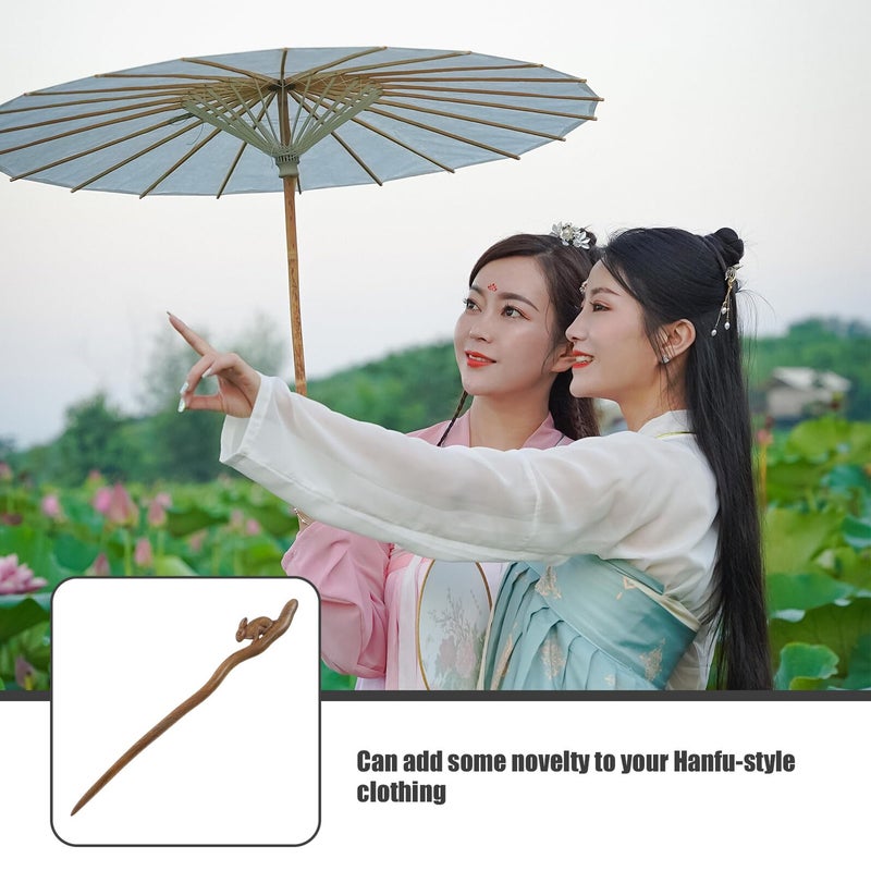 Wooden Hair Stick For Women Rabbit Hair Bun Decorative Chopstick - Image 4