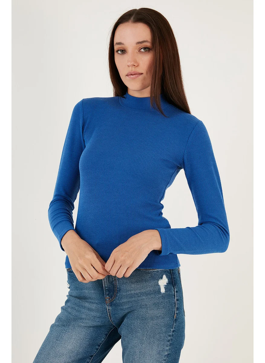 Lela Ribbed Flexible Slim Fit Half Turtleneck Sweater Women's Sweater 5865344