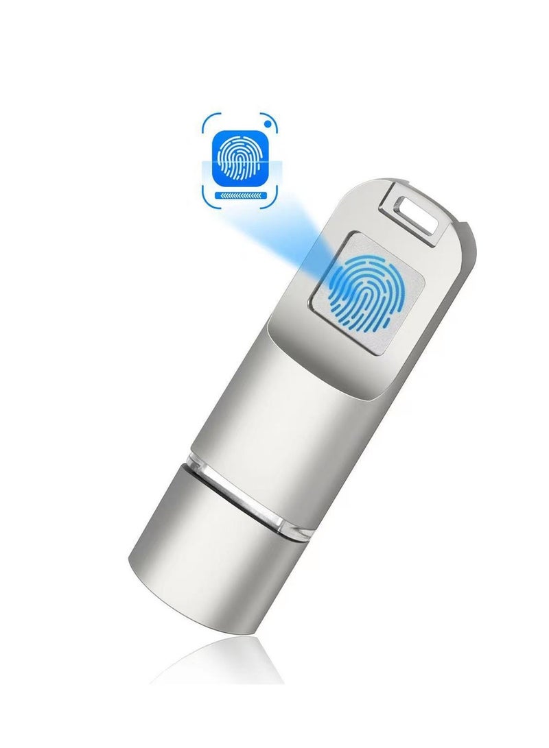 Fingerprint USB3.0 Encrypted Flash Drive 64G Memory Stick Pen Zip Drive Biometric Security Protection Thumb Drive for PC Smartphone Laptop. - Image 1