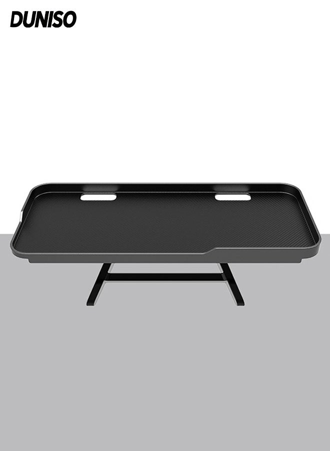 DUNISO TV Top Shelf,Adjustable Cable Box Mount Shelf,Screen Top Shelf,No Drill,Slip-Resistant and Durable,High Load-Bearing Capacity,for Speakers/Router/Sound Bars/Game Console,Black - Image 1