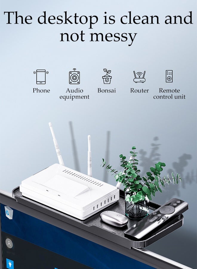 DUNISO TV Top Shelf,Adjustable Cable Box Mount Shelf,Screen Top Shelf,No Drill,Slip-Resistant and Durable,High Load-Bearing Capacity,for Speakers/Router/Sound Bars/Game Console,Black - Image 5