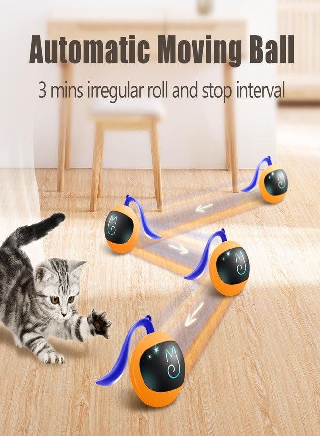 Migipaws Interactive Cat Ball Toy Set, Fun Tracker, Automatic Rolling Chase Ball with Fluffy Tail, A Small Mice, Rechargeable (Orange) - Image 2