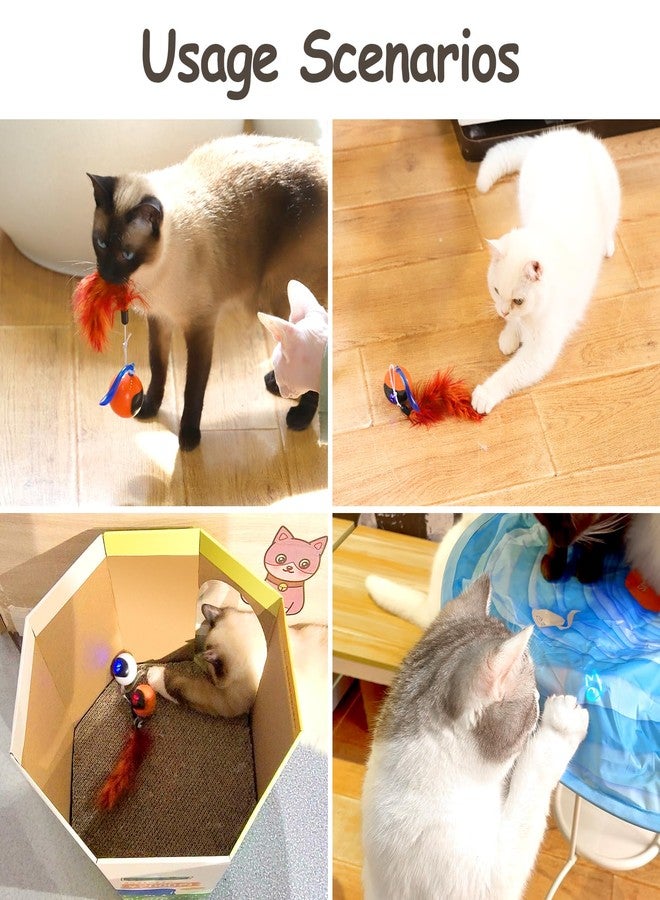 Migipaws Interactive Cat Ball Toy Set, Fun Tracker, Automatic Rolling Chase Ball with Fluffy Tail, A Small Mice, Rechargeable (Orange) - Image 4