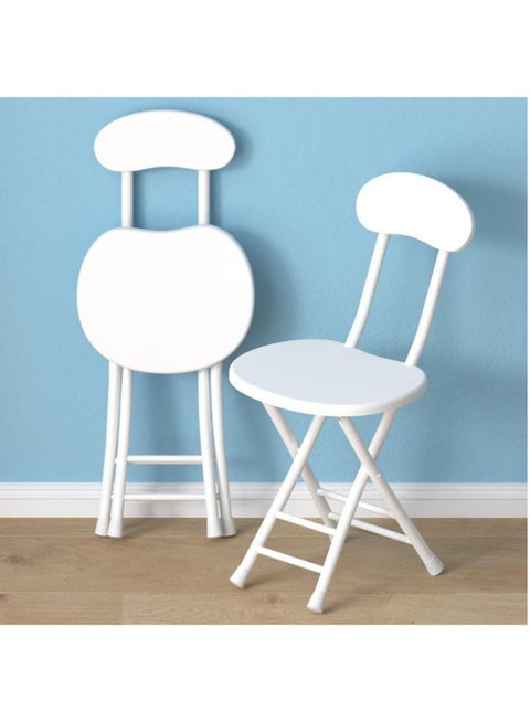 مقعد مبطن قابل للطي، مقعد بار قابل للطي مقاس 28.7 بوصة، مقعد محمول قابل للطي مع مقبض لصيد الأسماك والمشي لمسافات طويلة والسفر والبستنة، أبيض