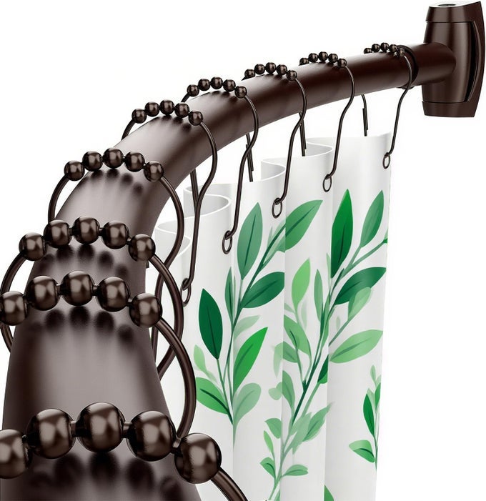 CURVED SHOWER CURTAIN ROD 4072 INCHES ADJUSTABLE ALUMINUM SHOWER ROD RUSTPROOF ROUND SHOWER CURTAIN ROD CURVED SHOWER RODS FOR BATHROOM BATHTUB STALL BRONZENEED TO DRILL