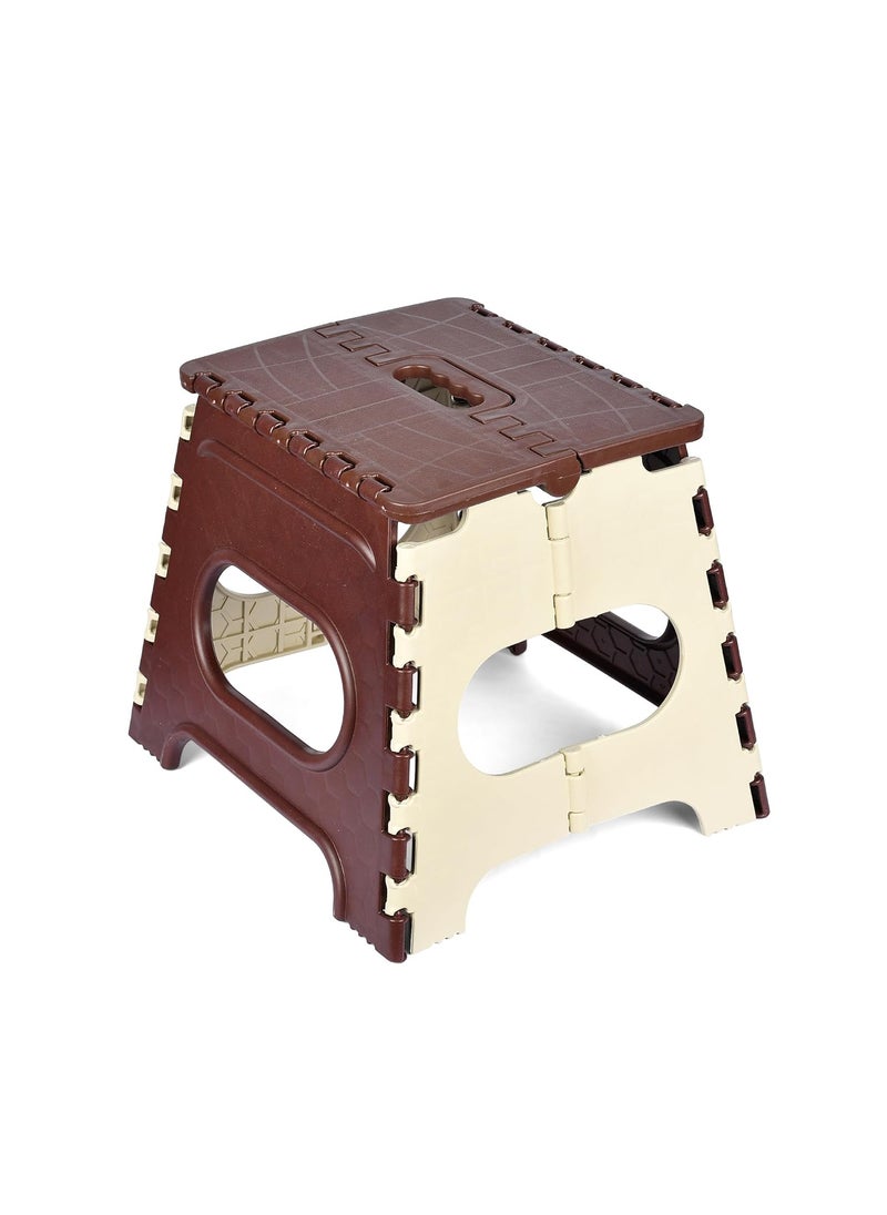 Kuber Industries Kuber Industries Stool Foldable Stool Stool for OutdoorFishingHikingGardeningTravel Collapsible Camping Chair Portable Stool Multipurpose Sitting Stool Small Cream Brown  - Image 2