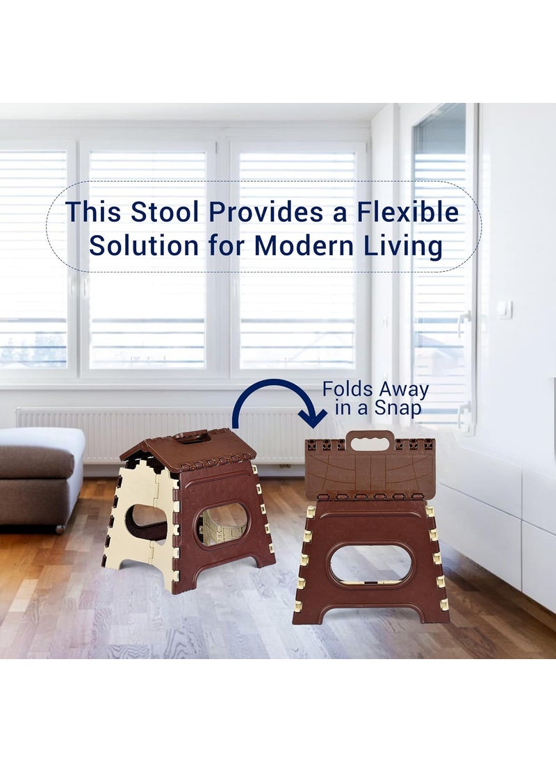 Kuber Industries Kuber Industries Stool Foldable Stool Stool for OutdoorFishingHikingGardeningTravel Collapsible Camping Chair Portable Stool Multipurpose Sitting Stool Small Cream Brown  - Image 5