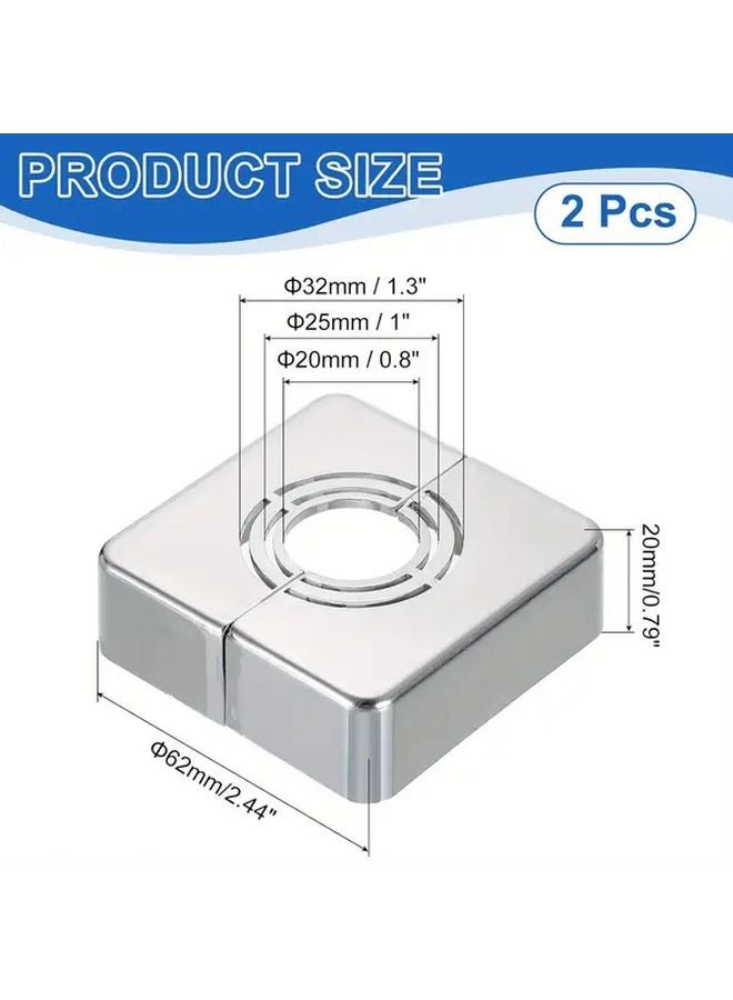 Chrome Heavy Duty Plastic Square Pipe Flanges 0.8 1 1.3 Inch OD Thick Wall Split - Image 4