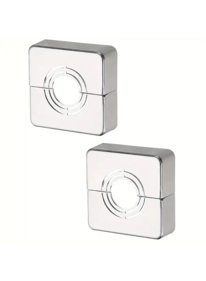 Chrome Heavy Duty Plastic Square Pipe Flanges 0.8 1 1.3 Inch OD Thick Wall Split - Image 1