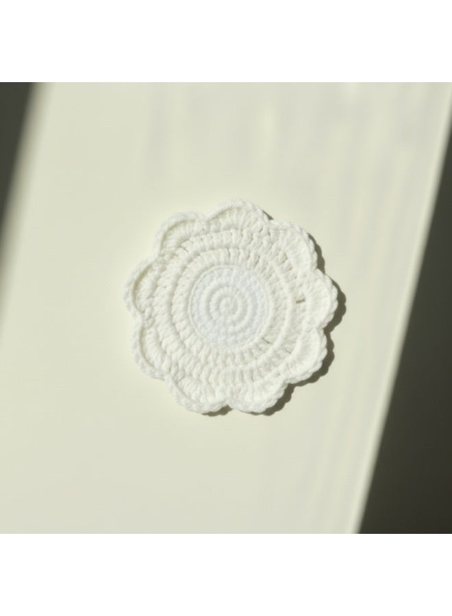 Handmade Crochet Coaster Set – Flower Shape  Coasters for Cups & Mugs | Heat Resistant Table Coasters by Crochka - Image 4