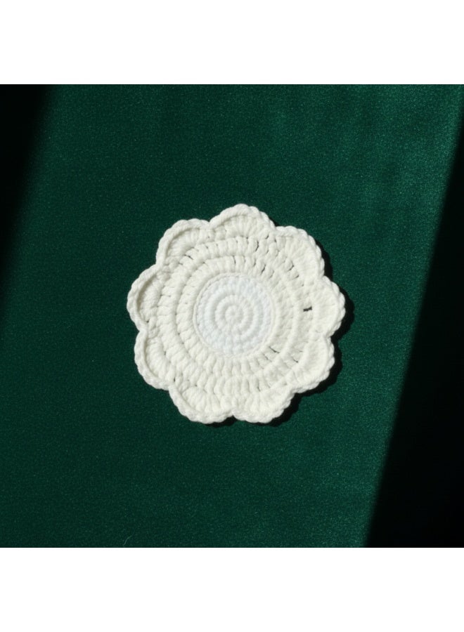 Handmade Crochet Coaster Set – Flower Shape  Coasters for Cups & Mugs | Heat Resistant Table Coasters by Crochka - Image 1