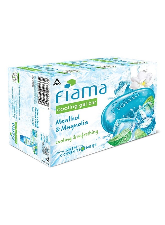 Fiama Cooling Gel Bar Menthol & Magnolia, 375G (125G - Pack Of 3), With Skin Conditioners, Feel 3° Cooler, Soap For Women & Men, For All Skin Types - Image 4