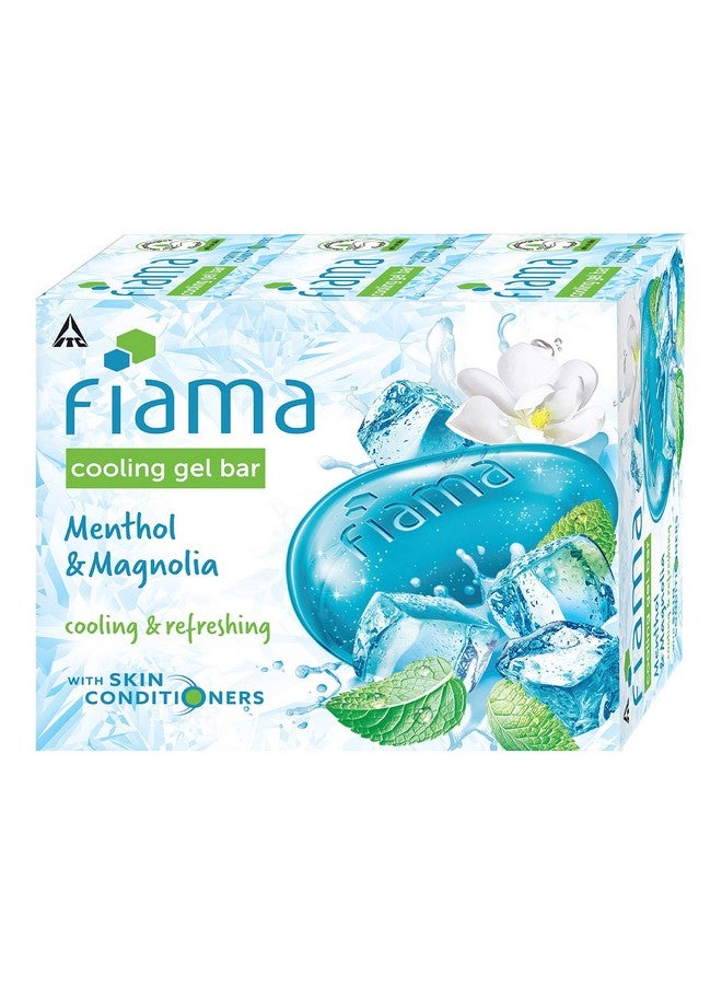 Fiama Cooling Gel Bar Menthol & Magnolia, 375G (125G - Pack Of 3), With Skin Conditioners, Feel 3° Cooler, Soap For Women & Men, For All Skin Types - Image 1