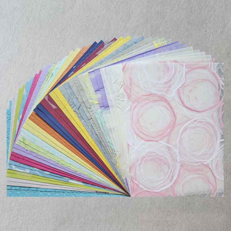 Kozo Studio - Assorted A4 Handmade Mulberry Paper Set ( 40sheets) | Premium Decorative Paper for Scrapbooking, Card Making, Collage, Mixed Media Crafts, and DIY Projects - Image 2