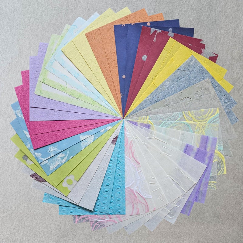 Kozo Studio - Assorted A4 Handmade Mulberry Paper Set ( 40sheets) | Premium Decorative Paper for Scrapbooking, Card Making, Collage, Mixed Media Crafts, and DIY Projects - Image 4