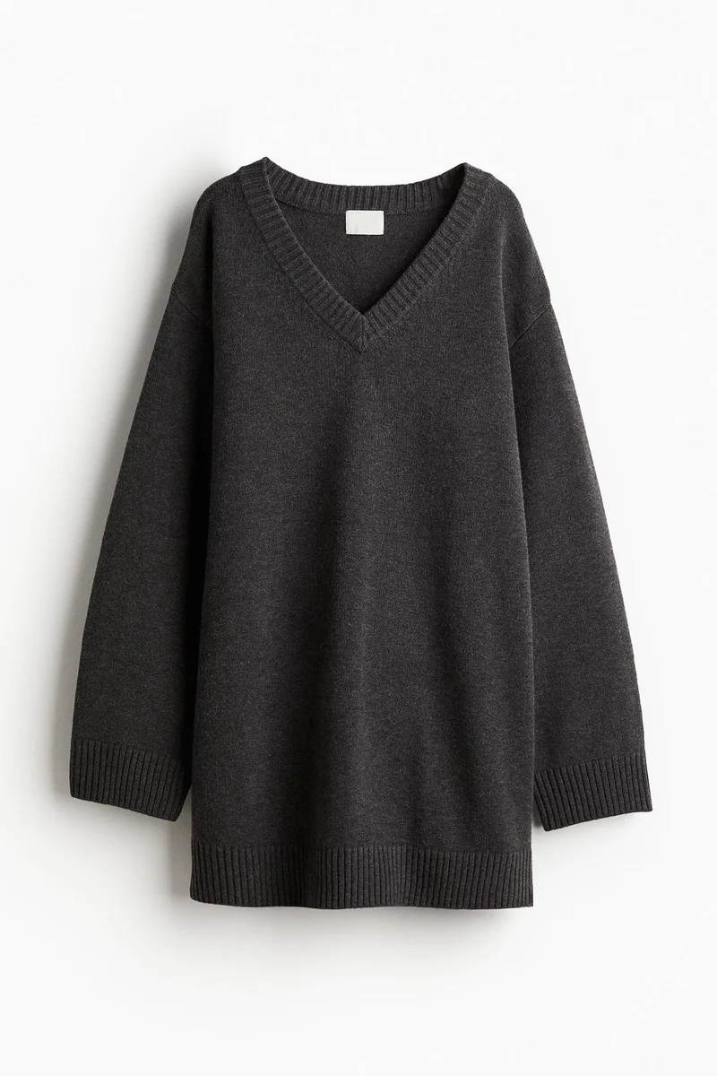 اتش اند ام Knitted V-Neck Dress