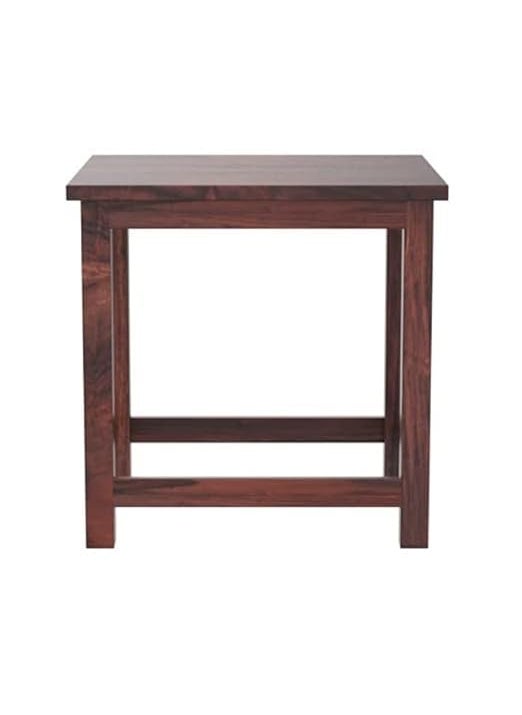 Umark umark Wooden Sitting Stool 18 Inches for Home Wooden Square Stool Sheesham Wood Table Stool for Bedroom Outdoor Office Brown  - Image 1