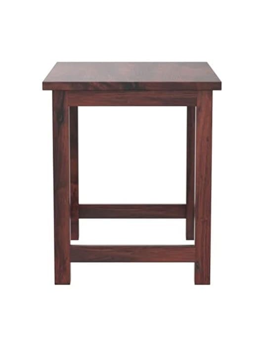 Umark umark Wooden Sitting Stool 18 Inches for Home Wooden Square Stool Sheesham Wood Table Stool for Bedroom Outdoor Office Brown  - Image 4