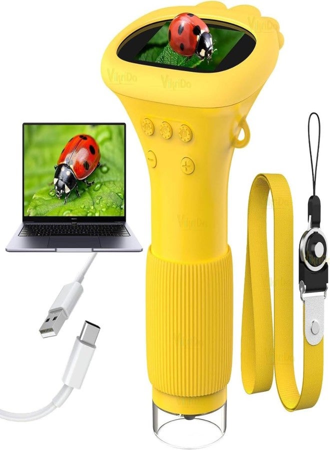 Vikrida Kids Microscope Pocket Microscope -1000X Portable Microscope for Kid | Photo and Video Mini Microscopes | 2'' Digital Little Scientist Microscopes for 3-10 Age Years Old Boys Girls Toys Gifts - Image 1