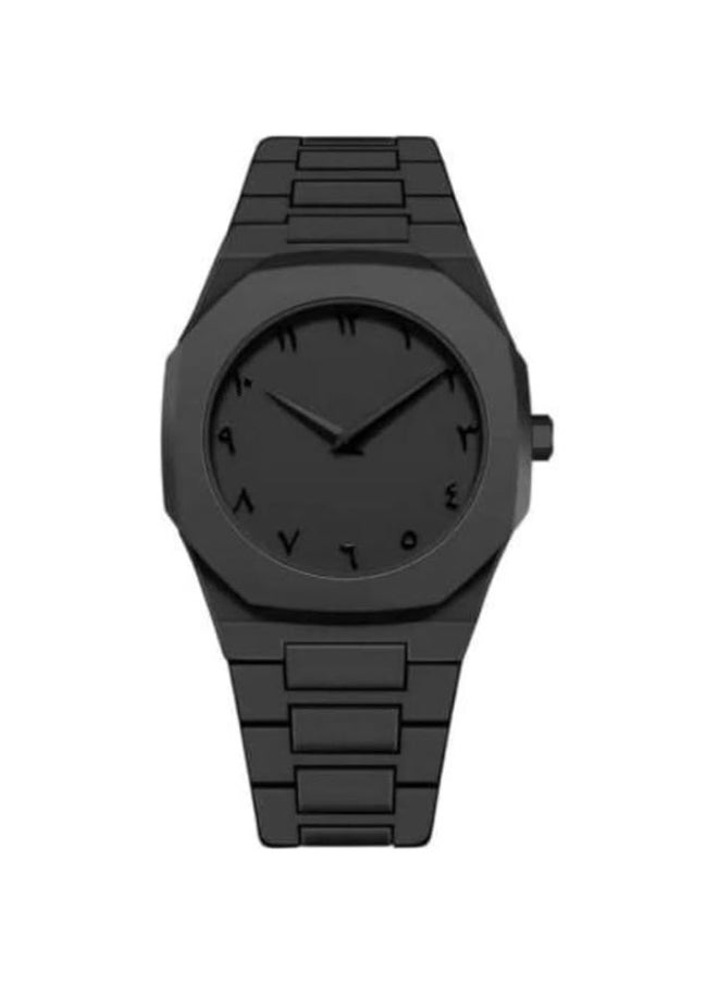 AURA Aura Men's Analog Watch with Arabic Numerals – Minimalist Classic Design, Matte Black Stainless Steel Band, Trendy Everyday Timepiece for Men | Fashionable Quartz Wrist Watch for Business, Casual & Formal Wear – Black Dial  - Image 1