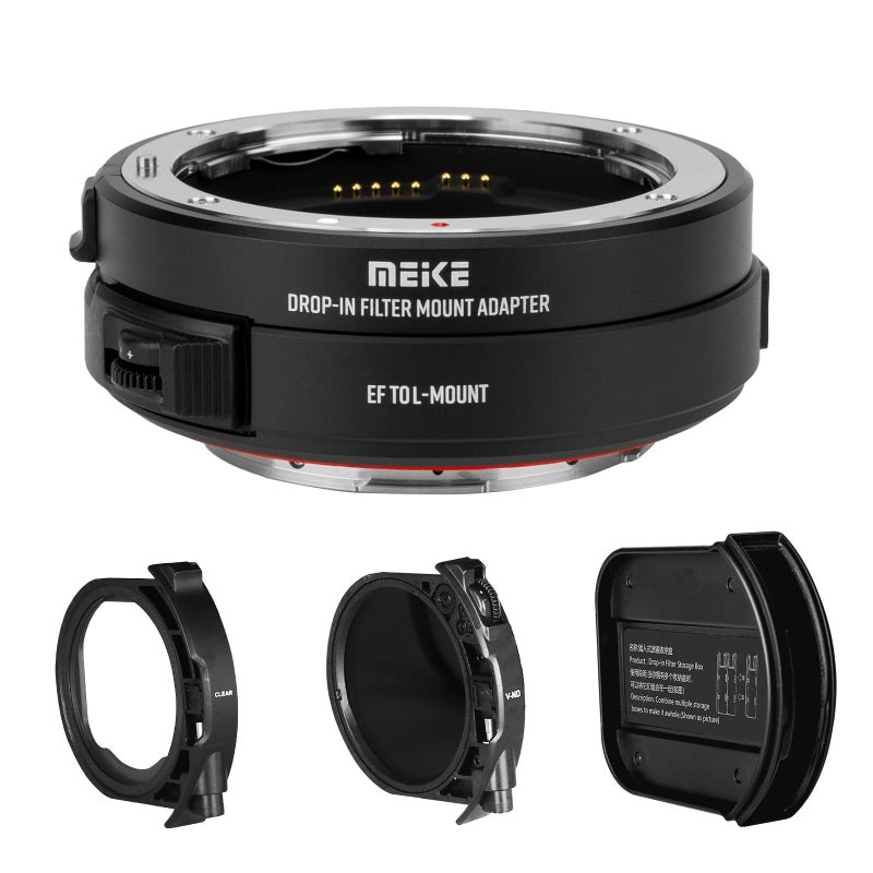 Meike EFTLC VND Metal AF Mount Lens Adapter with Dropin Variable ND and UV Filters Converter for Canon EFEFS Lenses to Panasonic Lumix Sigma L Mirrorless Cameras S1 S1R S9 S1H FP SL - Image 2