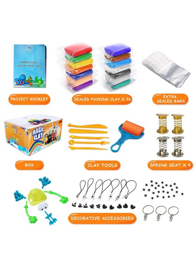 ESSENSON Modeling Clay Kit - 36 Colors Air Dry Magic Clay, DIY Molding Clay with Sculpting Tools, Kids Art Crafts Best Gift for Boys & Girls Age 3-12 Year Old - Image 3