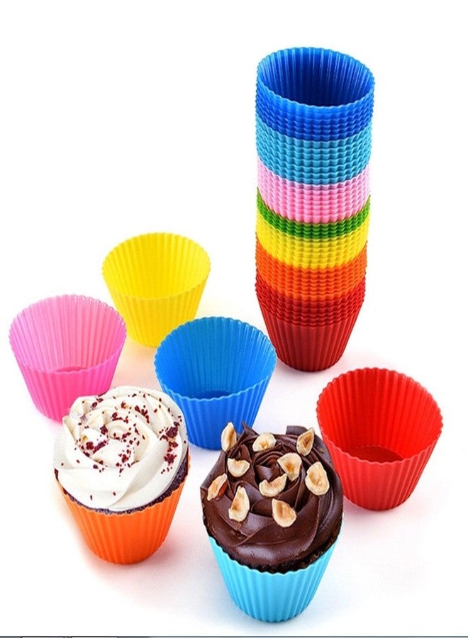 Oblivion Silicone Cupcake Mould 7 Pcs – Flexible, Non-Stick, Cake & Muffin Moulds for Baking, Durable Airfryer Liners Microwave, Easy Release, Reusable & Heat-Resistant Kitchen Essential (Any Color) - Image 1