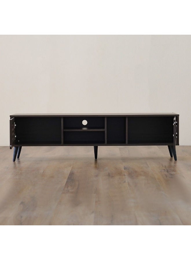 DANUBE HOME Como Tv Cabinet Upto 55 Inches Entertainment Wall Tv Unit Wooden Tv Rack Stand Media Console Table For Living Room L 160x40x44.5 Cm Walnut - Image 3