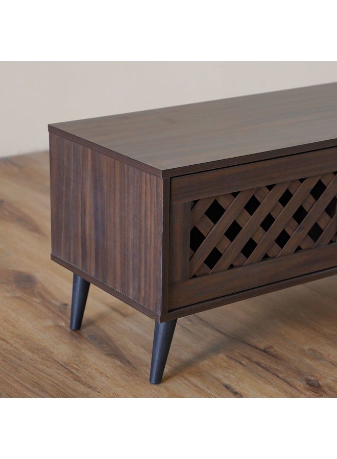 DANUBE HOME Como Tv Cabinet Upto 55 Inches Entertainment Wall Tv Unit Wooden Tv Rack Stand Media Console Table For Living Room L 160x40x44.5 Cm Walnut - Image 5