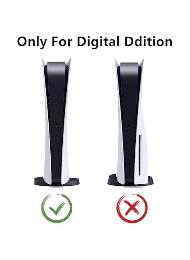MIXDE Digital Edition Face Plates with Cooling Vents Cover Skins Shell Panels for PS5 Console, Playstation 5 Accessories Faceplate Protective Replacement Plate, Digital Black  - Image 2