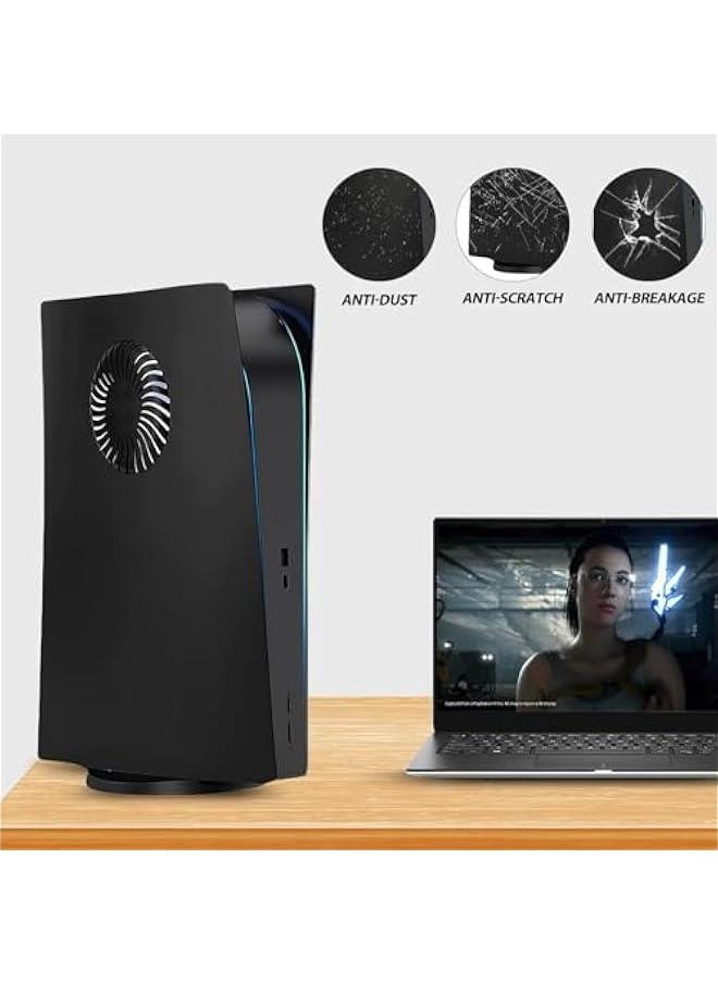MIXDE Digital Edition Face Plates with Cooling Vents Cover Skins Shell Panels for PS5 Console, Playstation 5 Accessories Faceplate Protective Replacement Plate, Digital Black  - Image 5