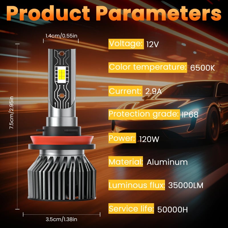 VIONTREX Driving Light Bulb Fit for Chevy Silverado 1500 2500HD 3500HD 2007 2008 2009-2015 2016 2017 2018 2019 High Low Beam Fog Light Bulbs Combo Pack Plug and Play,6500K White Car Lamp Kit,IP68 6-Pack - Image 3