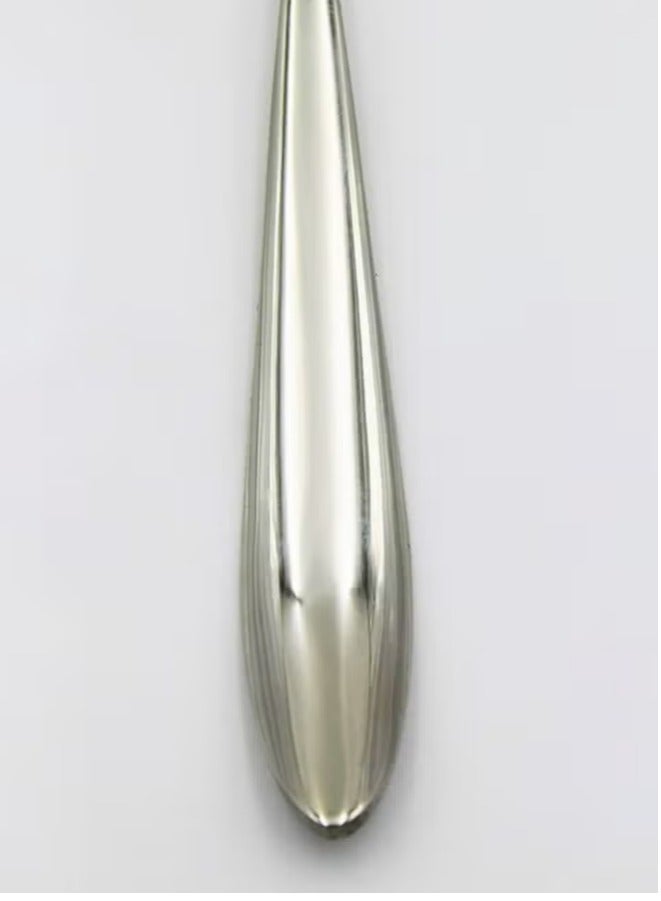 طقم أدوات المائدة مكون من 24 قطعة من الفولاذ المقاوم للصدأ، طقم أدوات مائدة مسطح، 6 لكل من السكين، الملعقة، الشوكة، الملعقة الصغيرة، طقم أدوات مائدة لمتعددة الأشخاص فضي 32x26x5 سم - Image 3