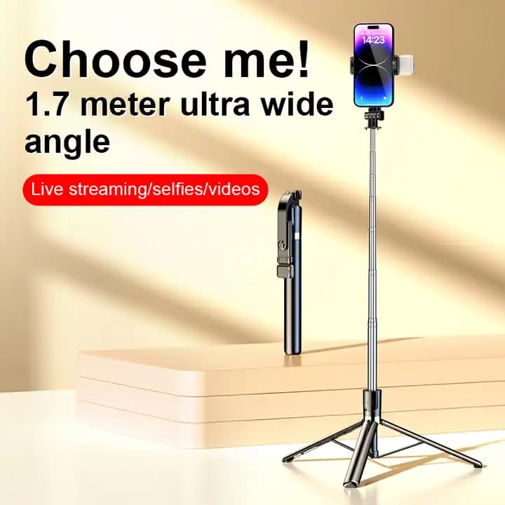 USTINE ® SnapX1s L Vlogging Kit with Fill Light & Wireless Mic | 3-in-1 170cm Extendable Selfie Stick Tripod with Bluetooth Remote + K8 Mic for YouTube, Reels & Vlogs (Android/iPhone) - Image 5