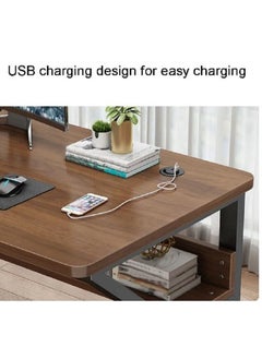 AGD Gaming desk and computer desk study desk modern home desk for work writing study gaming suitable for bedroom with internal storage shelf  - Image 2