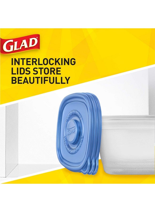 Glad Medium Square Food Storage Containers for Everyday Use | Medium Square Food Storage Containers Hold up to 25 Ounces of Food (25 Oz) |5 Count, Standard Food Containers, Blue, Clear - Image 4