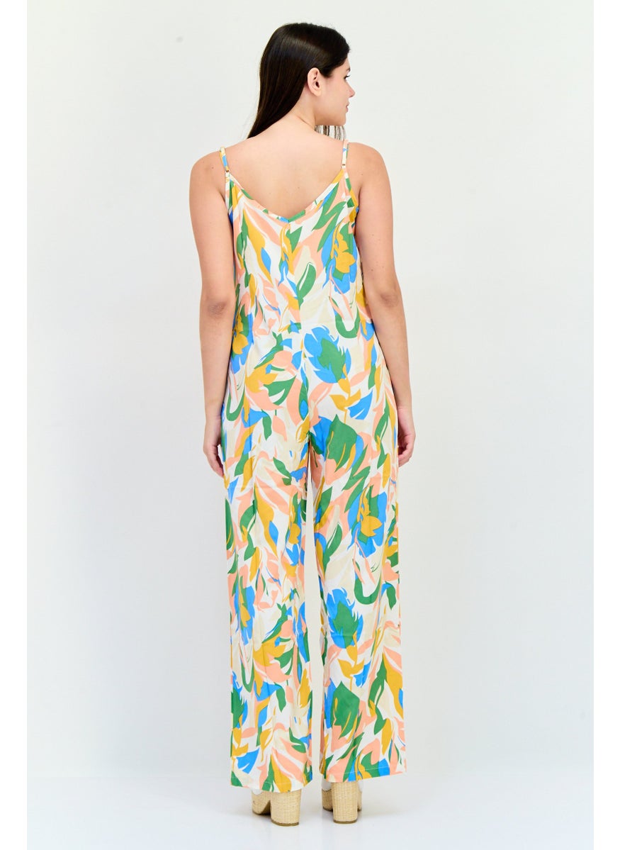 Vila Women Floral Print Sleeveless Jumpsuit, Multicolor  - Image 4