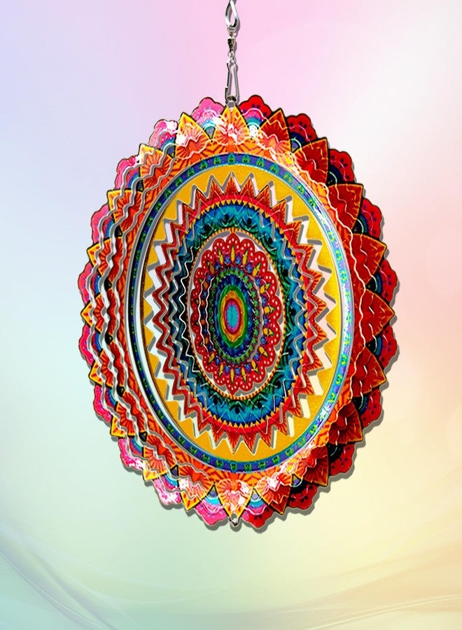 Fonmy Stainless Steel Wind Spinner Worth Gift Indoor Outdoor Garden Decoration Crafts Ornaments 6 Inch Multi Color Mandala Wind Spinners - Image 1