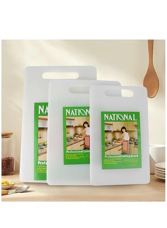National لوح تقطيع، ألواح تقطيع بلاستيكية متينة خالية من مادة BPA للمطبخ - عبوة من 3 قطع - Image 2