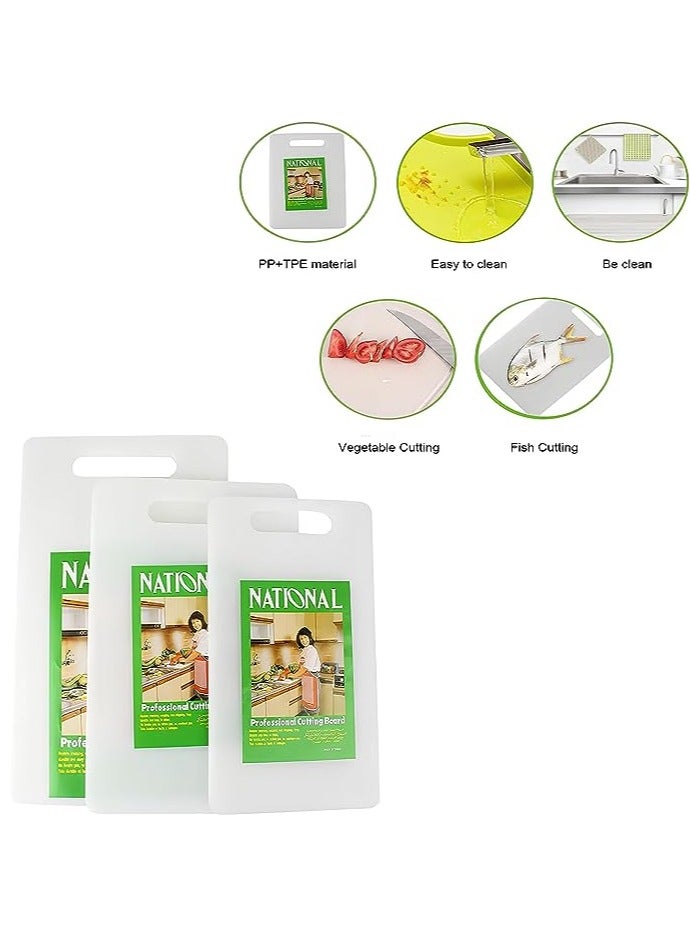 National لوح تقطيع، ألواح تقطيع بلاستيكية متينة خالية من مادة BPA للمطبخ - عبوة من 3 قطع - Image 3