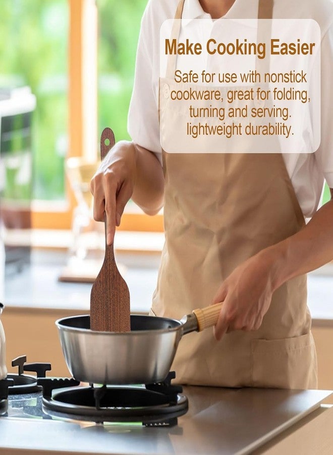 LorisArm Cherry Wood Spatula Turner Set, 12-Inch Wooden Spatula Slotted Turner Cooking Utensils for Nonstick Cookware, Kitchen Spatulas for Flipping, Serving, Scraping & Turning, 2 Pack - Image 3