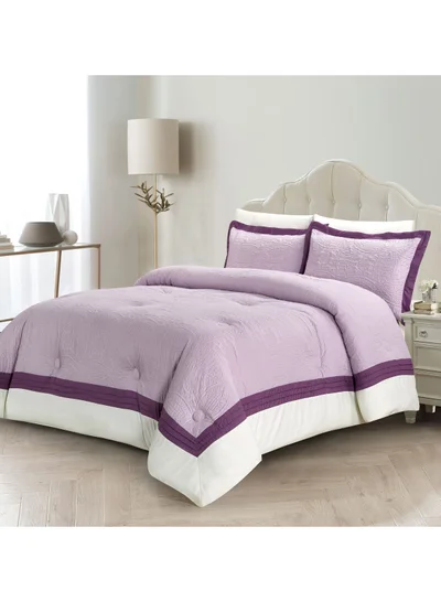 دوناتيلا 6-Piece Designer Comforter Set -Microfiber -King 260 x 240 Cms - Purple
