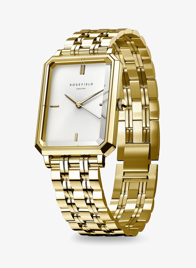 Rosefield Octagon XS White Sunray Steel Gold - OWGSG-O60 - Image 3