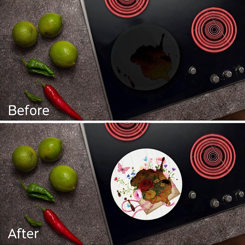 Aihonmin Best Mom Stove Covers Set of 4 Metal 8 Inch and 10 Inch Happy Mother's Day Kitchen Stove Decor Kitchen Home Decoration I Love Mom Electric Stove Burner Covers Range Kitchen Decorations - Image 5