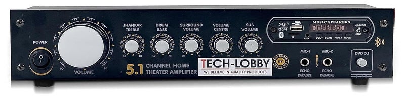 Tech-Lobby 5.1 Surround Sound Amplifier 5500 P.M.P.O with Karoake FUNCITON, USB,AUX,MIC,BLUTHOOTH,AV in BLUTHOOTH with 5.1 Surround Sound Circuit Power Amplifier (Blast Series) Perfect for Home and Outdoor Function. - Image 1