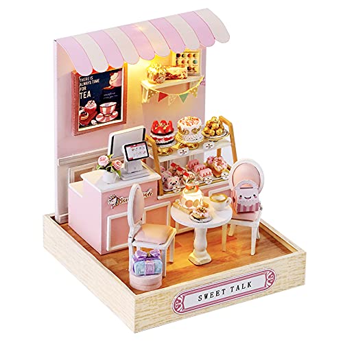Flever Dollhouse Miniature DIY House Kit Creative Room with Furniture for Romantic Valentines Gift Sweet Talk - Image 1