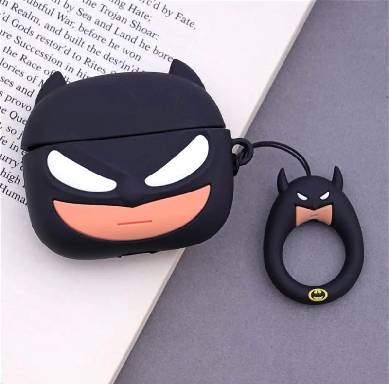 iTronix Cute 3D Case for Airpods Pro 3 (2025) Shockproof Soft Silicone Skin Case (Black Bat) - Image 2