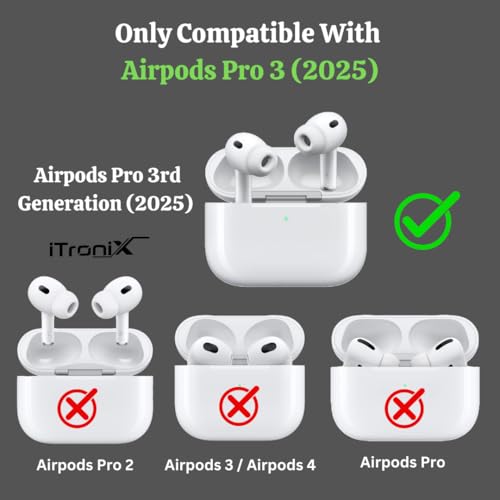 iTronix Cute 3D Case for Airpods Pro 3 (2025) Shockproof Soft Silicone Skin Case (Black Bat) - Image 5